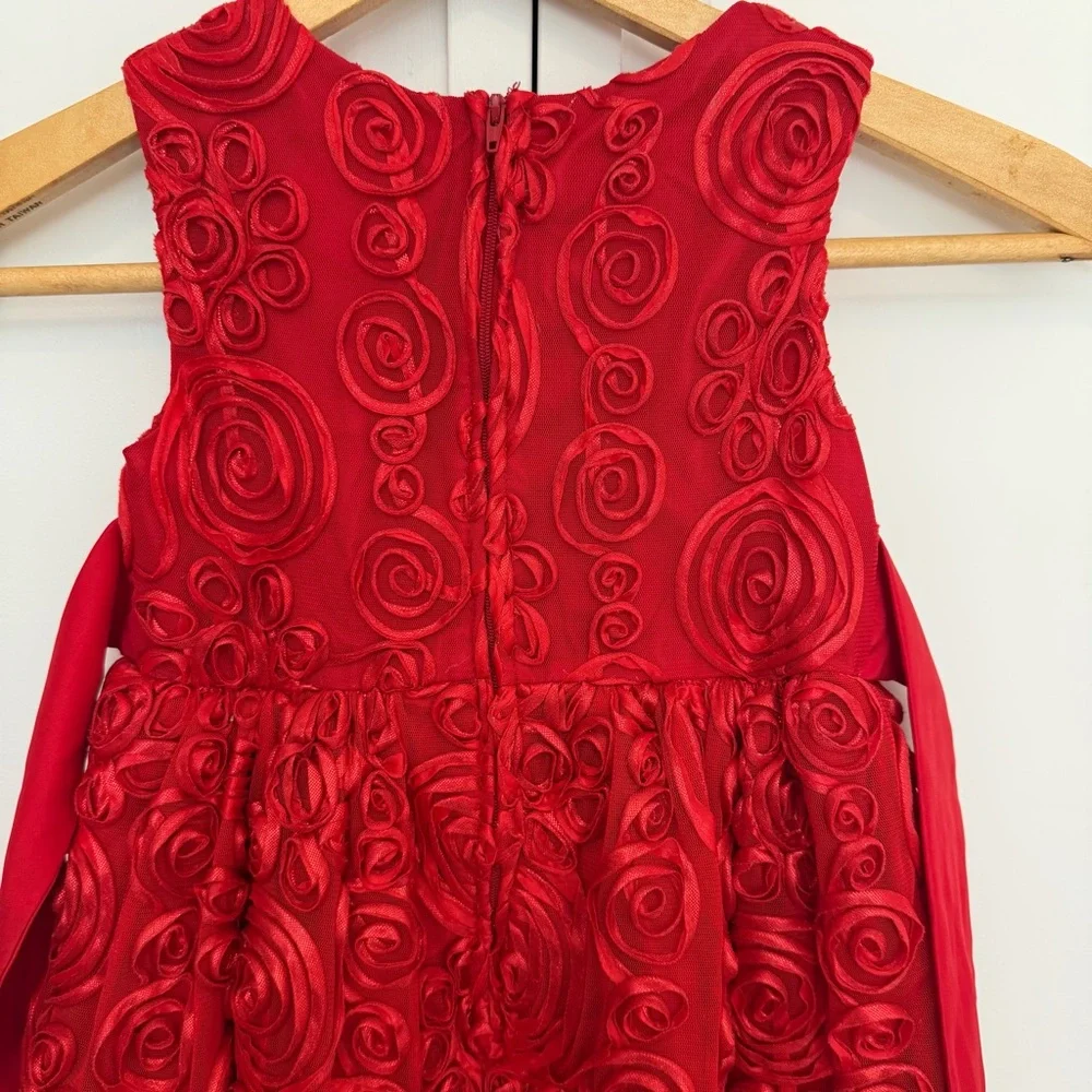 Rare Editions | Kid’s |‎ Red Rosette | Floral | Party | Holiday | Dress | 4